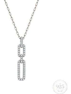 Servi 925 Ayar Gümüş Chain Glow Ataç Kolye