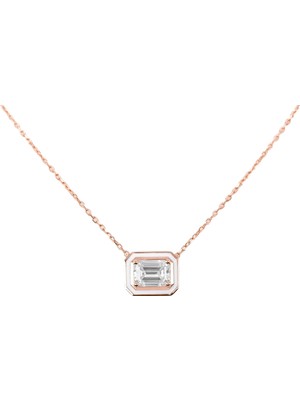 Abgar Özasi Mücevherat Mozanit Taşlı Art Deco Tasarım 925 Ayar Gümüş Kolye, Istanbul Collection Kolye