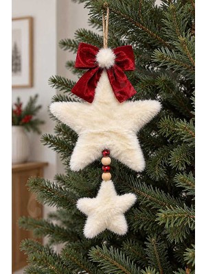 BeySüS Kırmızı Fiyonklu Peluş Yıldız 41 cm