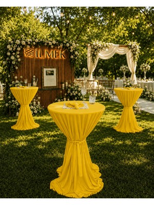 İlmek Limon Bağlamalı Bistro Masa Örtüsü - Restoran, Otel, Düğün Salonu ve Organizasyonlar için