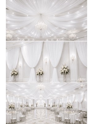 İlmek Süsleme Kumaşı Kırık Beyaz 320CM - Restoran, Otel, Düğün Salonu ve Organizasyonlar için