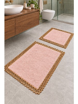 Vivanni Home Bohem Yıkanabilir 2'li Banyo Paspası Seti 55X55 ve 55X85 cm Kaymaz Jel Taban