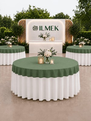 İlmek Zümrüt Premium Masa Örtüsü Kapağı - Restoran, Otel, Düğün Salonu ve Organizasyonlar için