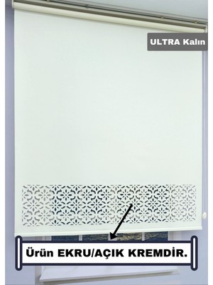 Esdeh LAZER STOR Perde - ULTRA KALIN Stor Kumaşı- Osmanlı Desen - Alüminyum Aksam