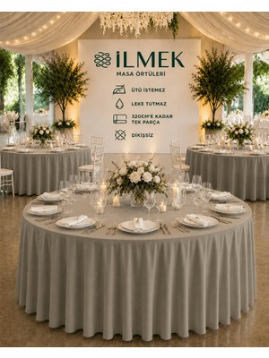 İlmek Çikolata Rengi Masa Örtüsü / Jarse Kumaş - Restoran, Otel, Düğün Salonu ve Organizasyonlar için