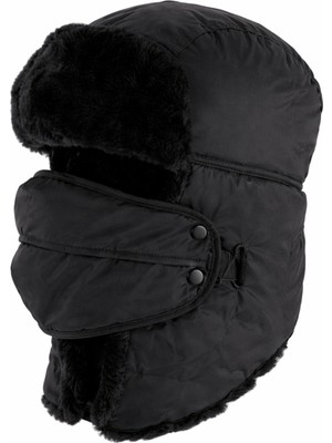 Moda Nokta %70 Cotton %30 Acrylıc, Kürklü Rus Pilot Şapka Su Geçirmeyen