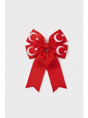 Le Mabelle Kırmızı  Kuyruklu Ay Yıldız Desenli Kız Çocuk Toka