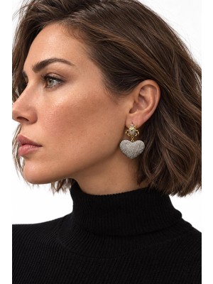 New Obsessions Aşk Taşlı Kalp Kadın Küpe