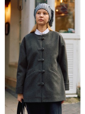 Zülays Biye Kapamalı Kaşe Kap Antrasit