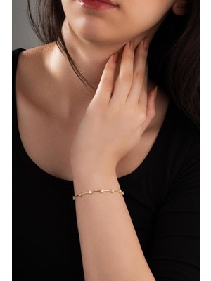 Spossy Silver Jewelry On Taşlı Şeritli Bileklik SPB1116