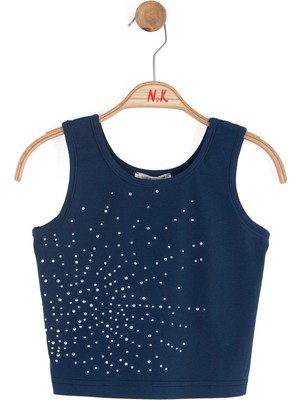 Nk Kids Kız Çocuk 8-14 Yaş Taşlı Crop Lacivert