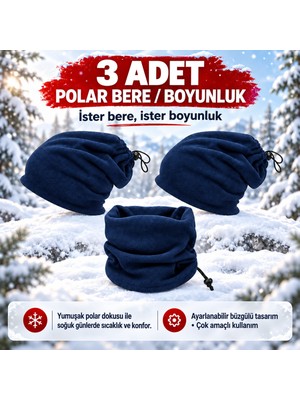 Moda Nokta 3 Adet Bere Boyunluk Polar