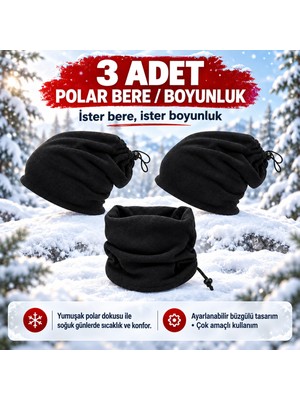 Moda Nokta 3 Adet Bere Boyunluk Polar