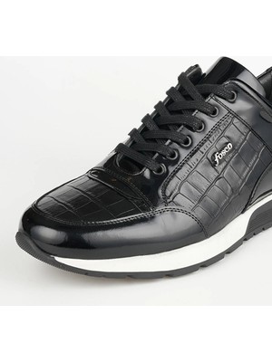 Fosco Rugan Deri Siyah Erkek Sneaker Ayakkabı 2515 430 888