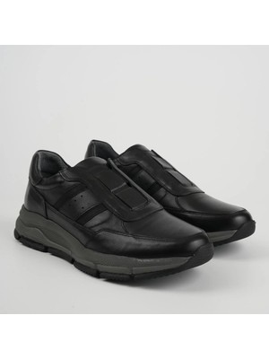 Fosco Hakiki Deri Sneaker Erkek Ayakkabı Siyah 3162 306