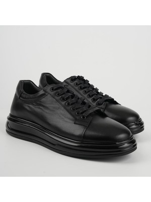 Fosco Hakiki Deri Sneaker Erkek Ayakkabı Siyah 3240 306