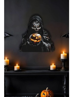 Steelartdec Halloween Korkunç Metal Tablo – Işıklı Duvar Dekoru