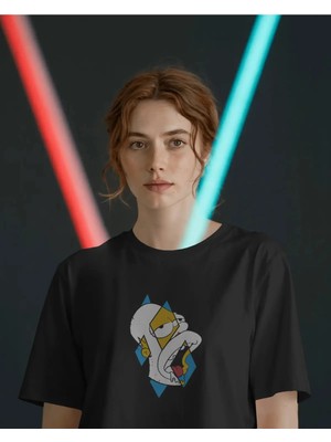 Buzagi Unisex Tişört Homer Simpson Siyah