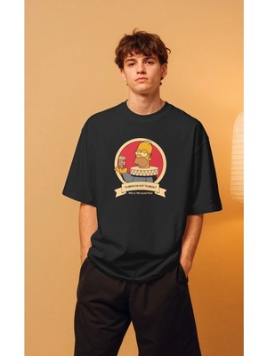 Buzagi Unisex Oversize Tişört Homer Simpson