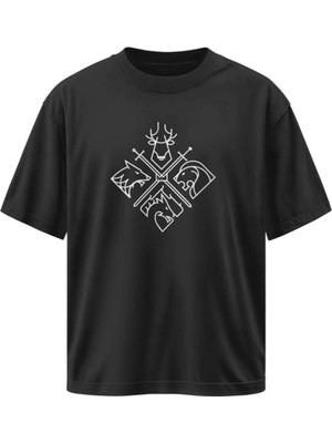Buzagi Unisex Oversize Tişört Game Of Thrones Siyah