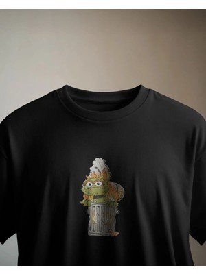 Buzagi Unisex Tişört Susam Sokağı Siyah