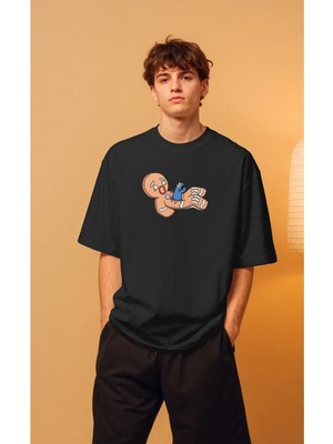 Buzagi Unisex Oversize Tişört Kurabiye Canavarı