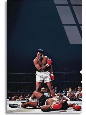 Steelartdec Muhammed Ali Cam Tablo – Boks Efsanesi Portre Duvar Dekoru