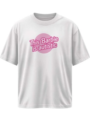 Buzagi Unisex Oversize Tişört This Barbie Beyaz