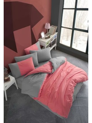 Hobby Kingsize Poplin Nevresim Diamond Koral