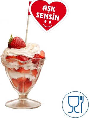 Home BAYRAK KÜRDAN 15 Cm, 100 Adet - Aşk Sensin Kalp Model Bayrak Kürdan
