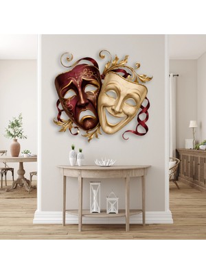 Steelartdec Komedi & Trajedi Maskeleri Metal Tablo