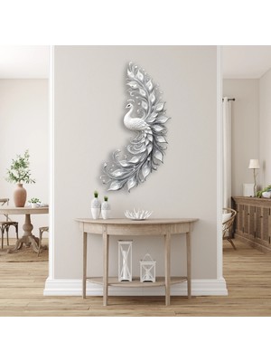 Steelartdec Beyaz Tavuskuşu Metal Tablo