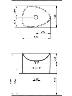 Bocchı Bocchi Etna Monoblok Lavabo Siyah - 1162-005-0125