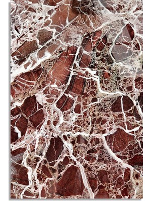 Steelartdec Bordo Mermer Beyaz Damar Cam Tablo – Yatay
