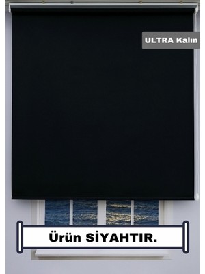 Esdeh Düz Stor Perde - Kalın Mat Stor Güneşlik Kumaş (Keten Dokulu) - Alüminyum Kasa - Eteği DİLİMSİZ/DÜZ