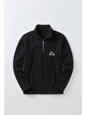 Afc Studio Unisex %100 Pamuk Dik Yaka Yarım Fermuarlı Sweatshirt