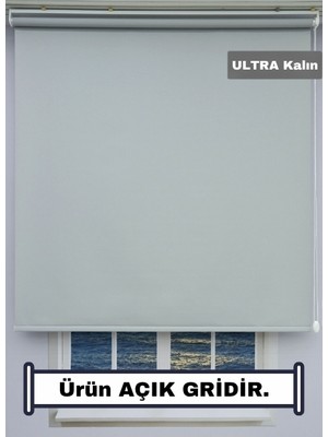 Esdeh Düz Stor Perde - Kalın Mat Stor Güneşlik Kumaş (Keten Dokulu) - Alüminyum Kasa - Eteği DİLİMSİZ/DÜZ