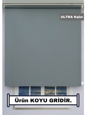 Esdeh Düz Stor Perde - Kalın Mat Stor Güneşlik Kumaş (Keten Dokulu) - Alüminyum Kasa - Eteği DİLİMSİZ/DÜZ