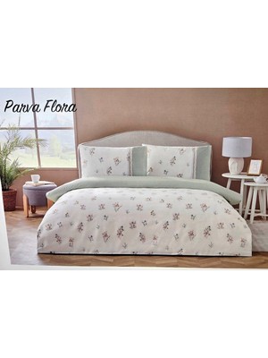 Özdilek Nev Serisi -Parva Flora Mint- Çift Kişilik  Nevresim Takımı
