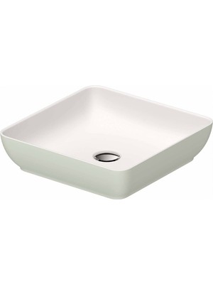Duravit - Sivida Durocast Kare Çanak Lavabo 40 cm Beyaz Yeşil Outlet - 266001FH00-