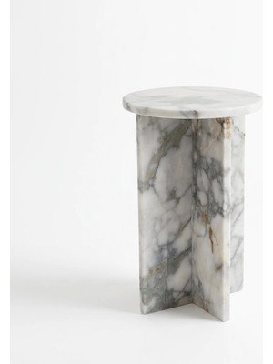 Adomar Marble Calacatta Green Mermer Yan Sehpa