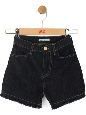 Nk Kids Kız Çocuk 4-8 Yaş Püskül Detaylı Denim Şort Lacivert