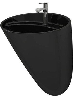 Bocchı Bocchi - Venezia Asma Monoblok Lavabo Batarya Delikli Parlak Siyah - 1083-005-0126