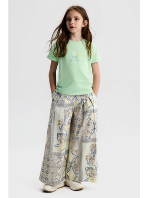 Nk Kids Kız Çocuk 8-14 Yaş Çini Desenli Palazzo Pantolon Mint
