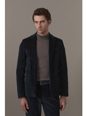 Hemington Lacivert Kadife Blazer Ceket