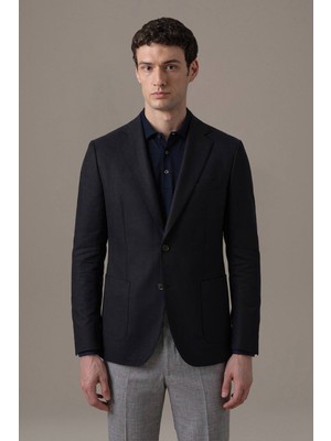 Hemington Italyan Yün Kaşmir Lacivert Blazer Ceket