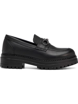 Tergan Siyah Hakiki Deri Kadın Loafer - K26S1AY68973-A23