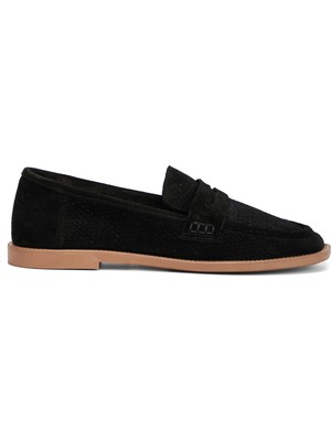 Tergan Siyah Hakiki Deri Kadın Loafer - K26I1AY68666-A01