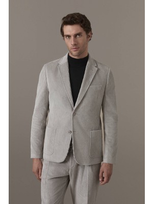 Hemington Açık Bej Kadife Blazer Ceket