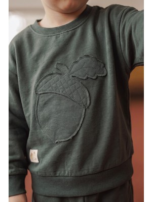 Cigit İnce Mevsimlik Sweatshirt 1-7 Yaş Haki Yeşil